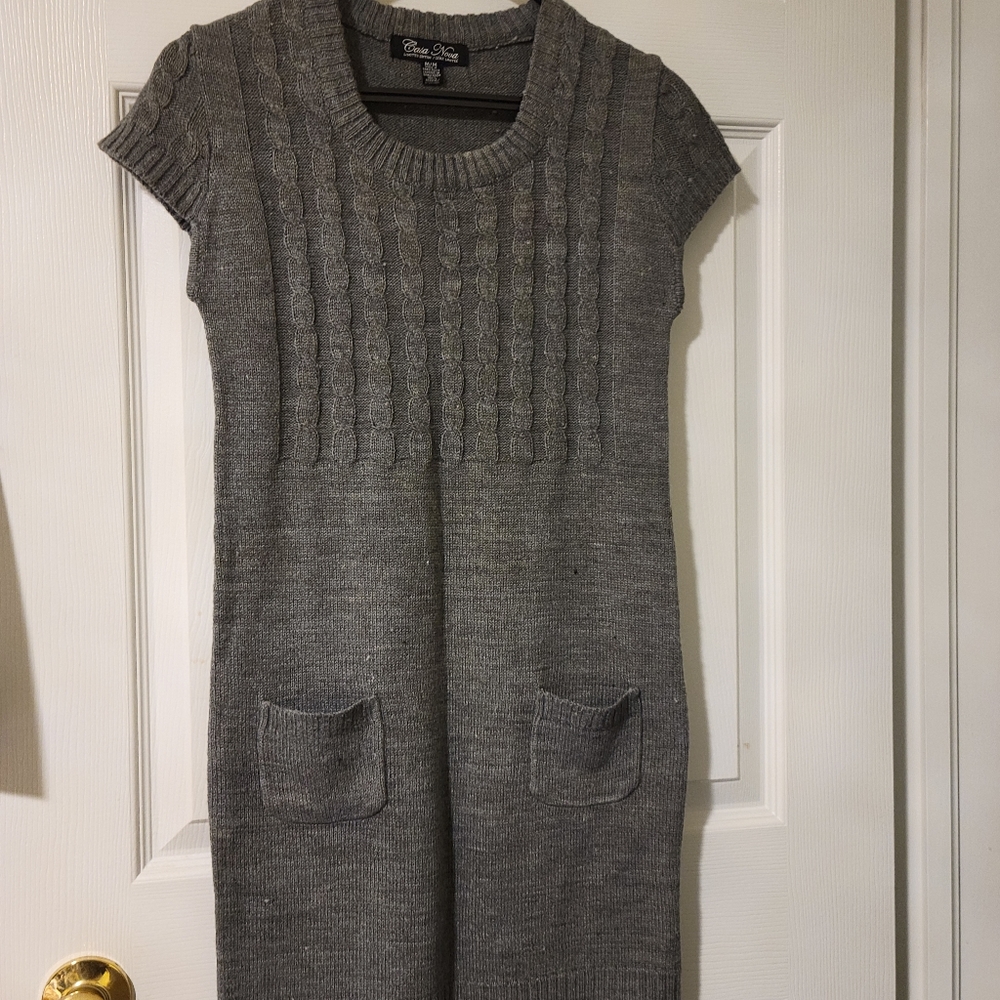 Knitted dress / tunic top, grey